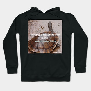 Every Step In the Right Direction Counts no Matter How Long It Takes! - Inspirational quote Slow Turtle turtles Hoodie